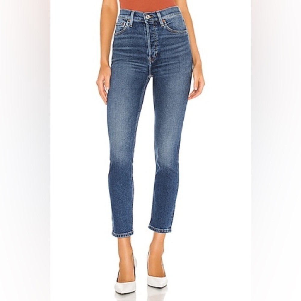 NWT | Re/Done Women's 90's High Rise Ankle Crop in Dark 1 | Sz 25